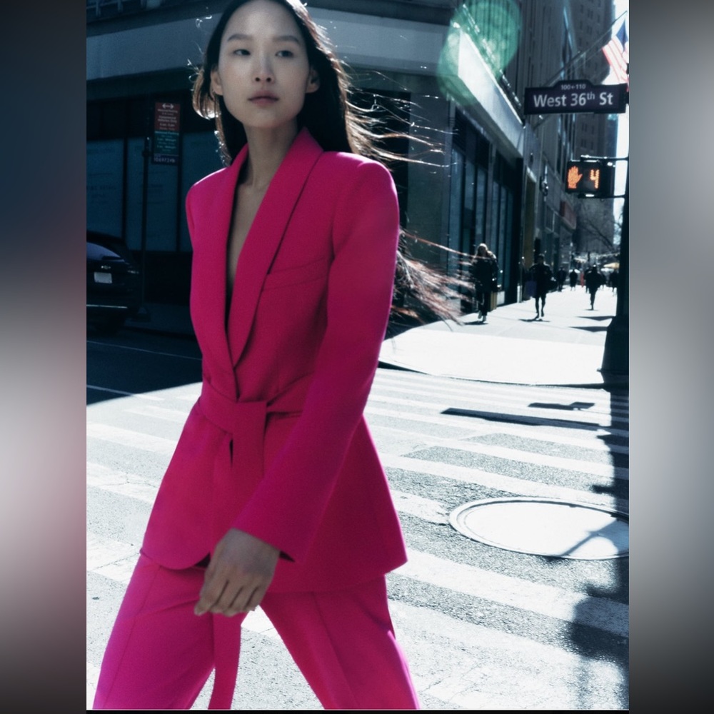 Zara long flowing neon pink pants - Picture 5 of 16